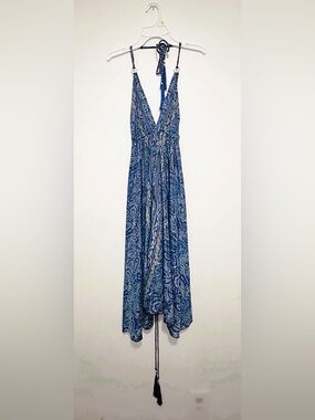 Dark Blue Open Back Summer Dress